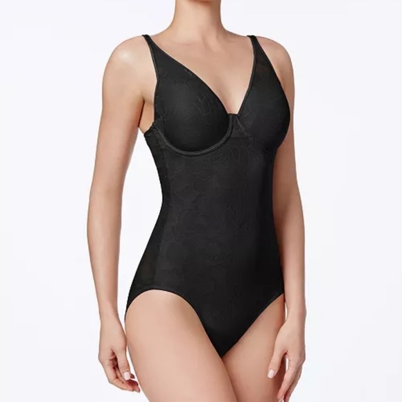 Maidenform Other - Maidenform Women's Ultra-Light Firm Tummy-Control Sheer Lace Bodysuit Chic 36DD